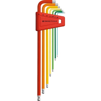 PB Swiss Tools Zástrčné klíče imbus 1,5 - 6 mm dlouhé s kul.hlavou PB 212.LH-6 RB