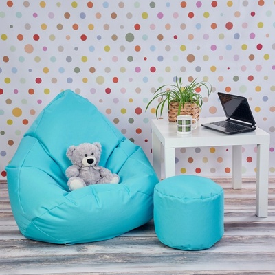 Divio sedací vak + podnožník MODERN modrý