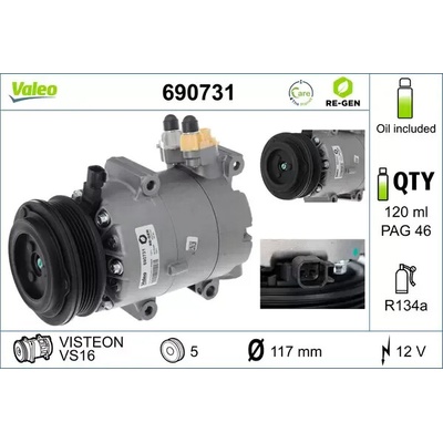 VALEO Kompresor klimatizace VALEO RE-GEN REMANUFACTURED VA 690731