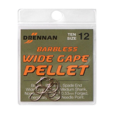 DRENNAN BARBLESS WIDE GAPE PELETY vel.12 10 ks