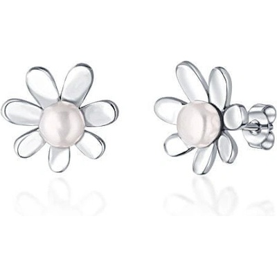 JwL Luxury Pearls pôvabné náušnice s pravými riečnymi perlami kytičky JL0774