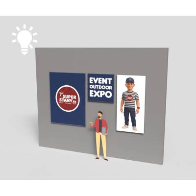 Nástenný svetelný panel indoor, svetelná reklama, jednostranný alu rám 120mm - RED Custom LMS LED - 200 x 200 cm, Len textil potlač