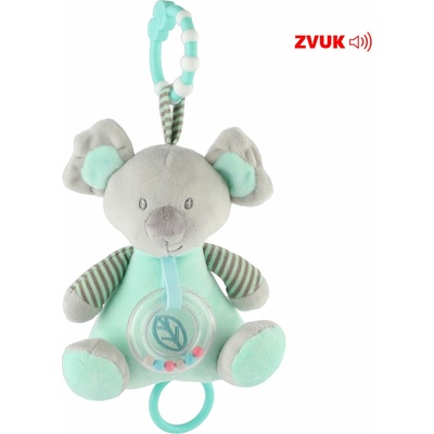 Teddies Medvěd koala chrastítko plyš 19cm závěs na post./koč. nat. hrací strojek zelený