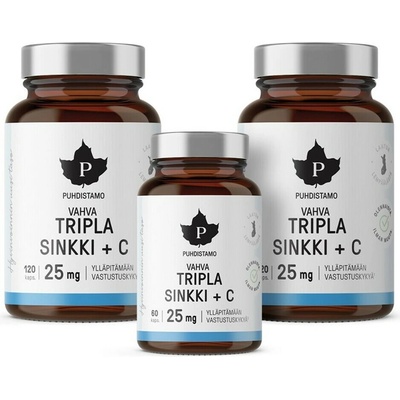 Puhdistamo Triple Zinc 25 mg + Vitamin C 120 kapslí
