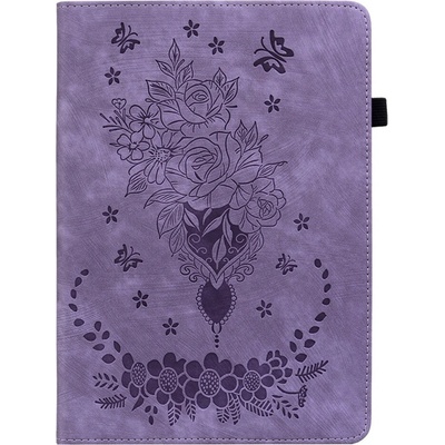 Vsetkonamobil 110350 ART FLOWERS Zaklápacie puzdro pre Huawei MediaPad M5 Lite 10" fialové