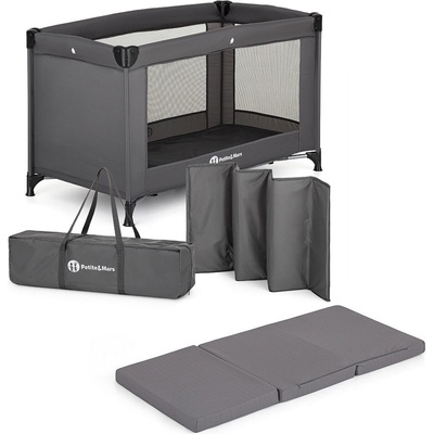 Petite&Mars Cestovní postýlka Koot Lite Dark Grey