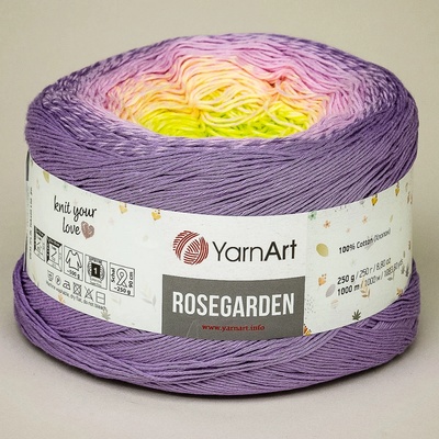 Pletací příze YarnArt ROSEGARDEN 312 fialovo-růžovo-zelená, melírovaná (duhová), efektní, 250g/1000m