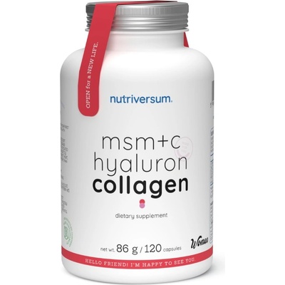 Nutriversum MSM + Vitamín C + Kyselina hyaluronová + Kolagen 120 kapsúl