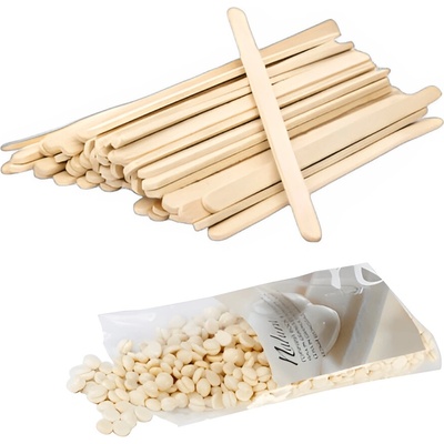 ITALWAX Depilační sada Filmový vosk White Chocolate 200 g + tenké špachtle 100 ks