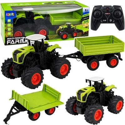 Lean Toys Vysoký zemědělský traktor s korbou na dálkové ovládání RC 1:16 (29746)