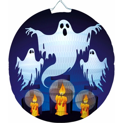 Lampion 25cm kulatý HALLOWEEN duch LUMA – Hledejceny.cz