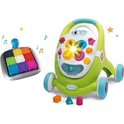 Smoby 2v1 se zvukem a světlem a interaktivní hra Clever Cubes Smart s 3 hrami barvy a čísla