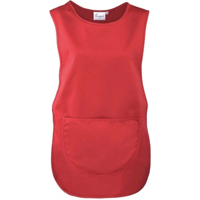 Premier Tabard zástěra s kapsou a zapínáním Clean červená