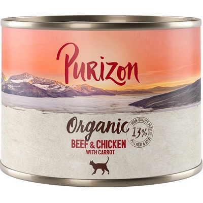 Purizon Adult Organic hovězí a kuřecí s mrkví 6 x 200 g