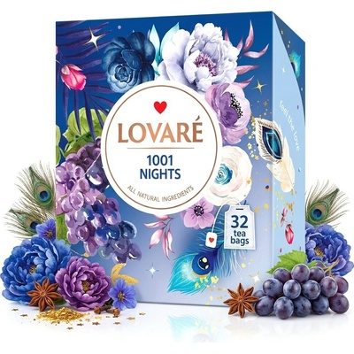 Lovare 1001 Nights černý a zelený čaj 64 g 32 ks