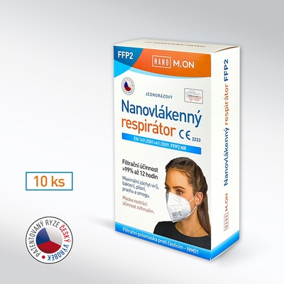 Nano M.ON antivirový nanorespirátor FFP2 Univerzální bílá 10 ks
