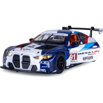 JAMARA BMW M4 GT3 závodní model auta 1:24 bílý se světly a zvuky