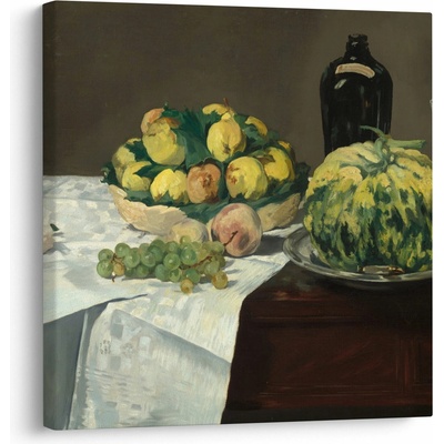 Obraz - Edouard Manet, Still Life with Melon and Peaches, reprodukcia, jednodielne 50x50 cm