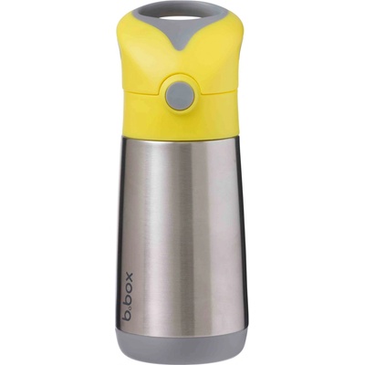 b.box Termoska na pití s brčkem 350 ml šedá / žlutá