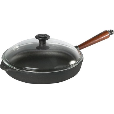 Skeppshult Litinová hluboká dřevěné madlo poklička 28 cm