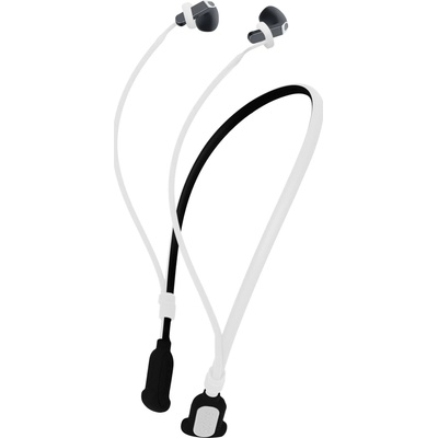 Šňůrka na krk Silikonové poutko pro Samsung Galaxy Buds 4 / Galaxy Buds 4 Pro kwmobile s popruhem na krk bílá / černá
