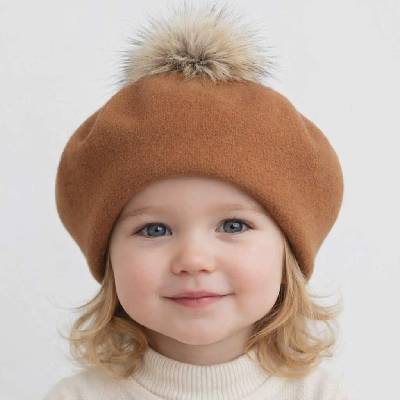 Ema Fashion Dievčenská baretka svetlo hnedá