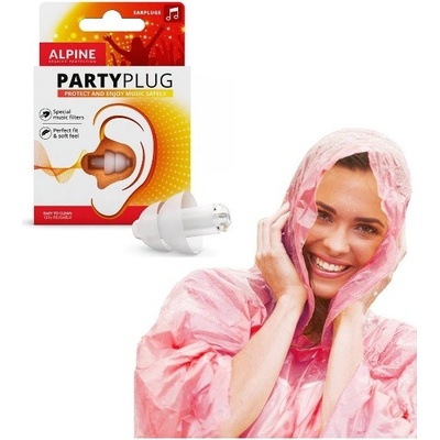 Alpine PartyPlug Transparent + pláštěnka 1 pár