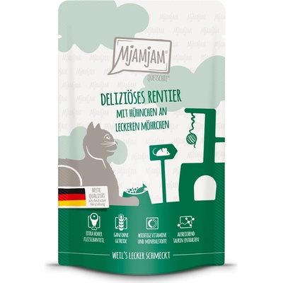 MjAMjAM Quetschie delikátní sobí maso s kuřetem 12 x 125 g