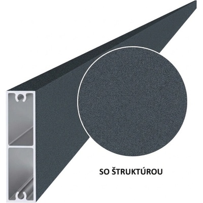 Hliníková plotová lamela 60x16 mm, tvar obdélník, antracit RAL7016, se strukturou 3m +- 5mm (AL-PV1-AS-3)