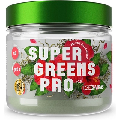 Czech Virus Super Greens Pro V2.0 zelený čaj-ibišek 360 g