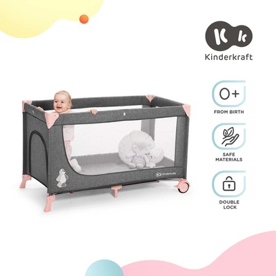 Kinderkraft Cestovná postieľka Joy Blue