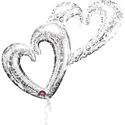 Amscan Fóliový multibalón Interlocking Hearts 134x91cm