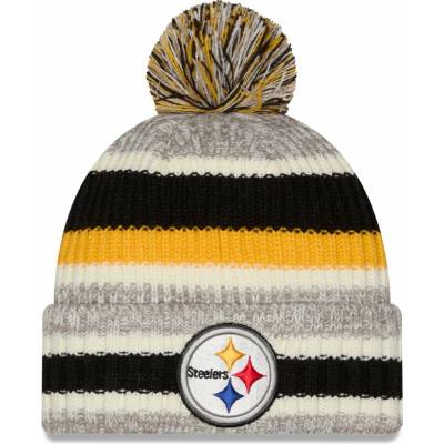 New Era Detská zimná čiapka Pittsburgh Steelers NFL Stripe Cuffed Knit Hat with Pom