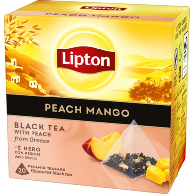 Lipton černý čaj broskev a mango pyramida 20 ks