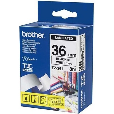 Brother páska TZE-261 bílá černá 36 mm