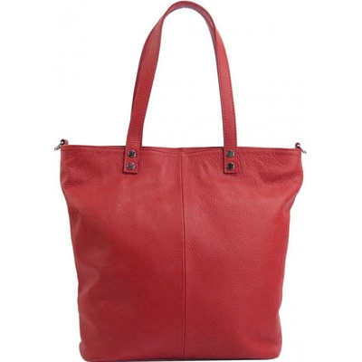 Borse in Pelle kožená veľká dámska shopper kabelka Juliette červená