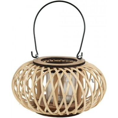 Přírodní dřevěná lucerna Bamboo – 23x12 cm