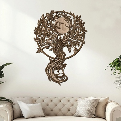 dřevo života 3 vrstvý dřevěný strom ROVNOVÁHY Zvolte rozměr šxv (cm): 28x40, Zvolte barvu dekoru: Ořech-Dub Sonoma
