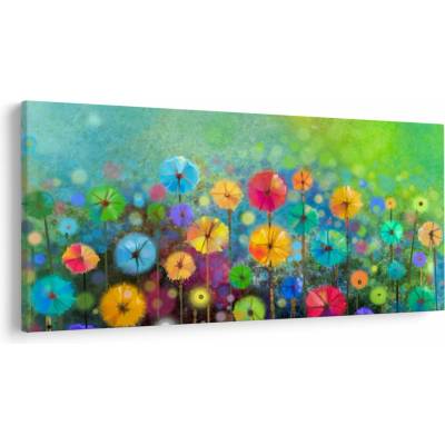 Obraz - Abstraktné kvety, jednodielne 200x100 cm