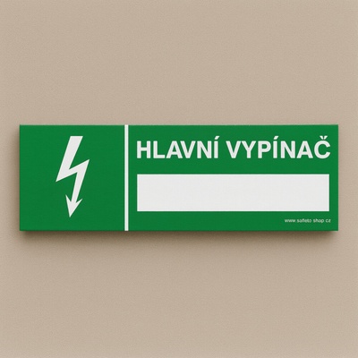 Traiva s.r.o Hlavní vypínač verze1 Verze: Plast 150 x 50 mm tl. 0.5 mm - Kód: 00314