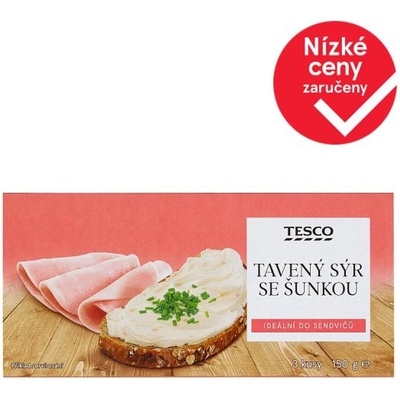 Tesco Tavený sýr se šunkou 3 kusy 150 g