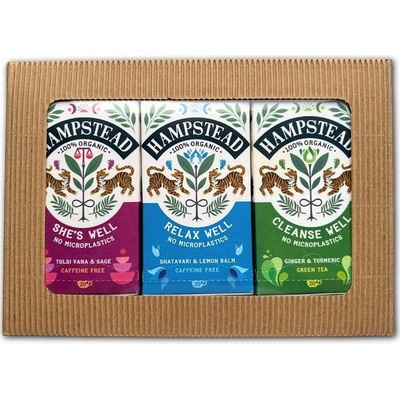 Hampstead Tea BIO darčekový balíček výber wellness čajov 3 x 20 ks