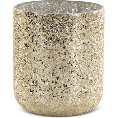 EUROFIRANY EUROFIRANY SKLENĚNÝ KVĚTINÁČ MELIA 20X17 CM ZLATÁ