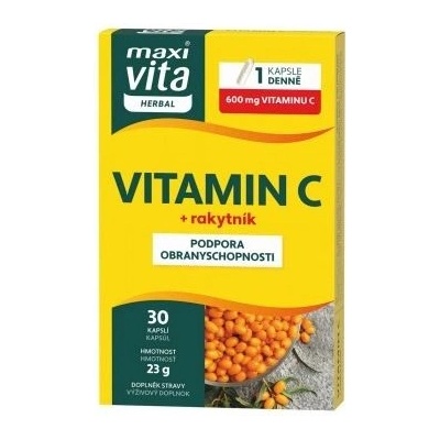 Maxi Vita Herbal Vitamín C + Rakytník na podporu imunitného systému 30 ks