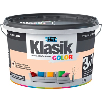 HET KLASIK COLOR interiérová farba 4 kg oranžová broskyňová (0728)