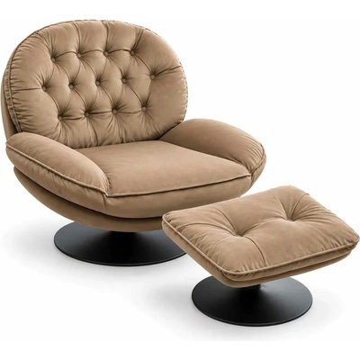 Luxuryform Design Otočné Luna s Podnožkou Latte