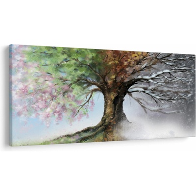Obraz - Strom čtyř ročních období, jednodílný 250x125 cm