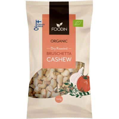 Foodin pražené kešu oříšky s bruschetta kořením vegan bio 120 g