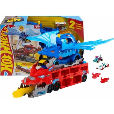Mattel Hot Wheels City Ultimátní dračí tahač, 2 angličáky