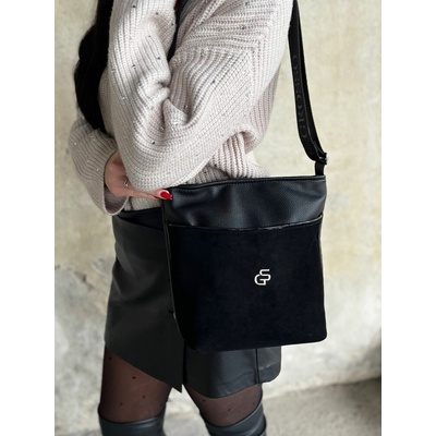 Grosso Čierna crossbody kabelka veľká a praktická